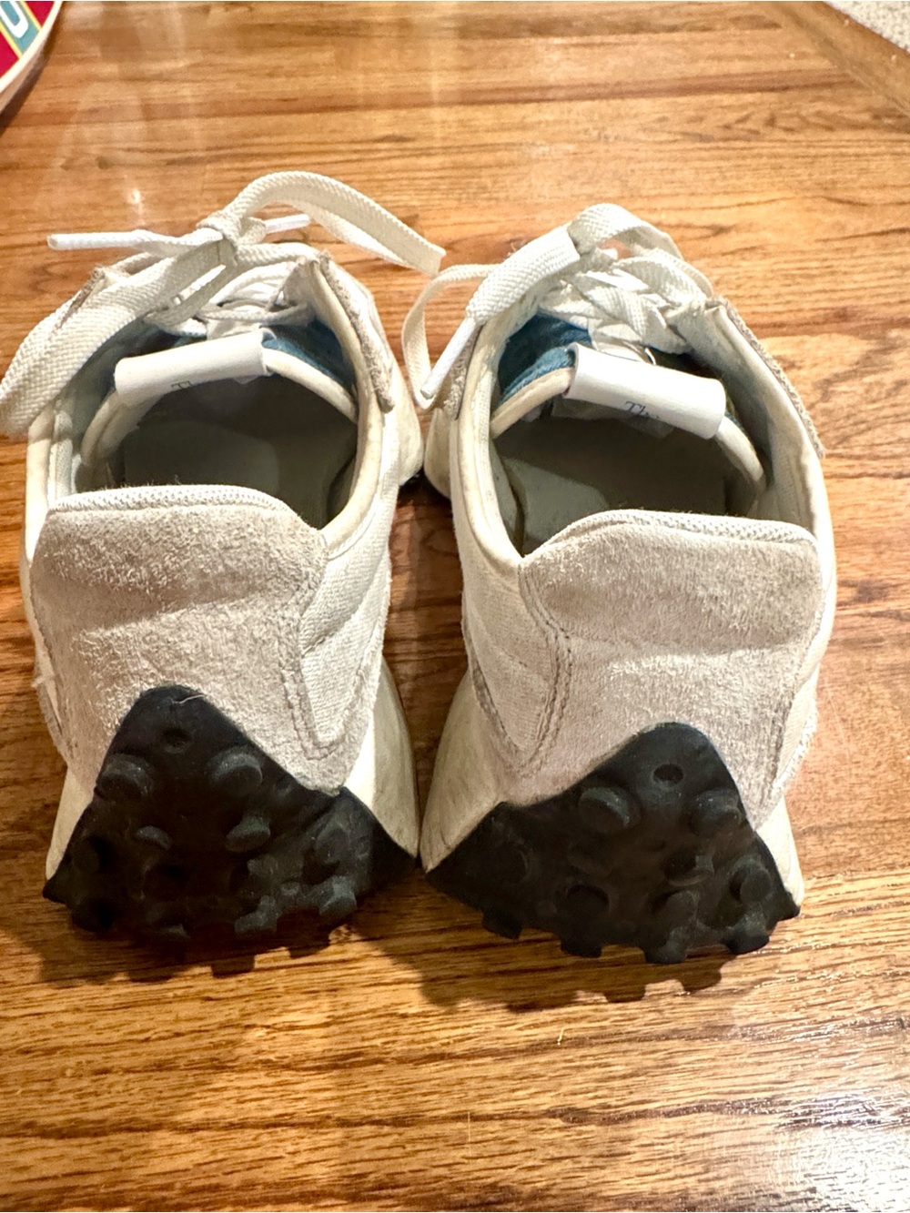New Balance 327 Cream Suede & Blue “N” Sneakers - Picture 10 of 12